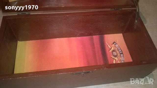 CHIVAS REGAL-ДЪРВЕНА КУТИЯ-24Х12Х11СМ-ВНОС ШВЕЦИЯ, снимка 7 - Колекции - 28046350
