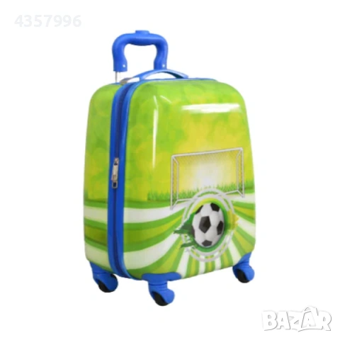 Комплект куфар и раница, За деца, Топка, Зелен , снимка 4 - Кенгура и ранички - 53286995