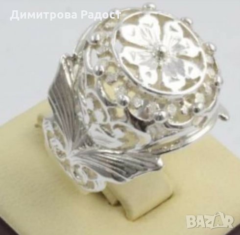 Дамски сребърен пръстен, Перла в короната!Уникат!Идеалния подарък за любим човек!, снимка 4 - Пръстени - 34711554