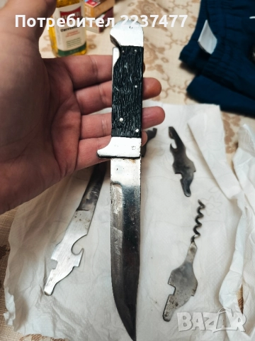 стар туристически нож Петко Денев 5 приставки , снимка 4 - Ножове - 51477104