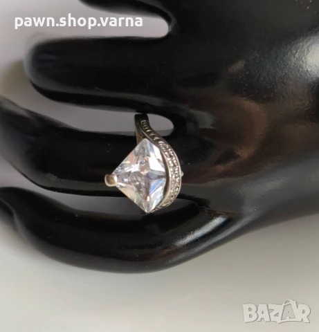 Нов сребърен пръстен 925 с фианити – 4,94 г, размер 17 мм, снимка 4 - Пръстени - 51408430