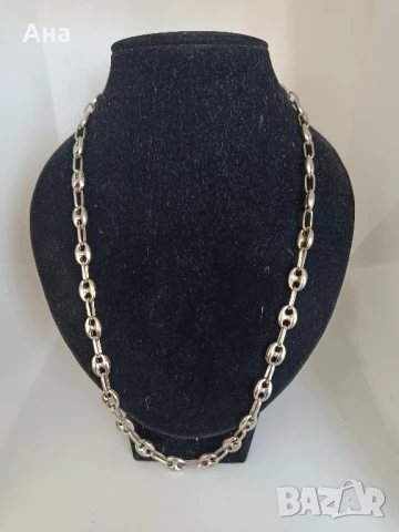 Красив маркиран сребърен синджир , снимка 1
