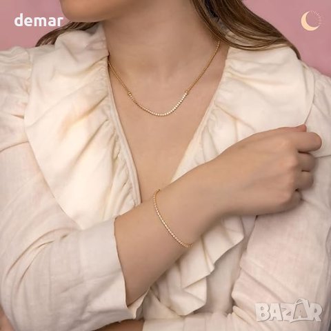 Amberta Lumini Дамско сребърно колие 925 с кубичен цирконий, 2,4 mm, снимка 4 - Колиета, медальони, синджири - 43079846