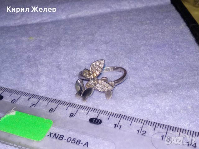 ФИГУРАЛЕН ФЕШЪН АРТ СРЕБЪРЕН ПРЪСТЕН ПЕПЕРУДИ СРЕБРО 925 с ФАСЕТИРАНИ БЛЕСТЯЩИ ЦИРКОНИ 27323, снимка 11 - Пръстени - 39547513