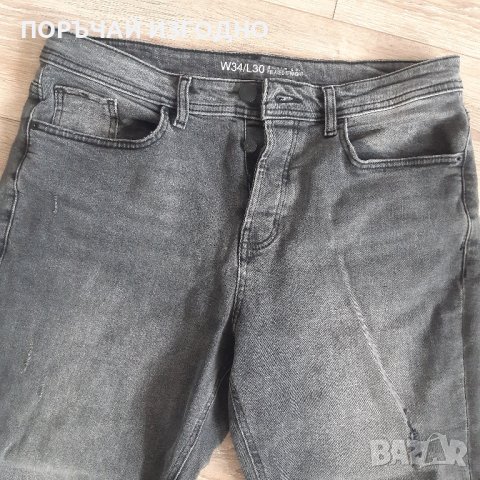 МЪЖКИ СИВИ ДЪНКИ, снимка 6 - Дънки - 43696403