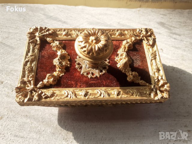 Стар френски антикварен тампон попивателта позлатен бронз , снимка 2 - Антикварни и старинни предмети - 38515229