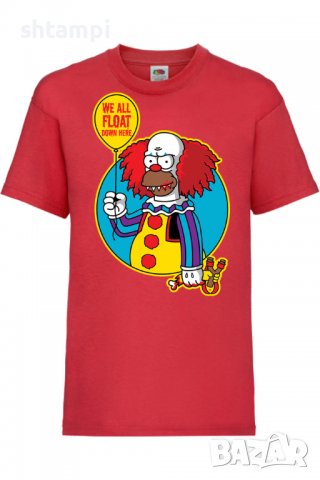 Детска тениска The Simpsons Krusty The Clown Pennywise 02,Halloween,Хелоуин,Празник,Забавление,Изнен, снимка 3 - Детски тениски и потници - 38158376