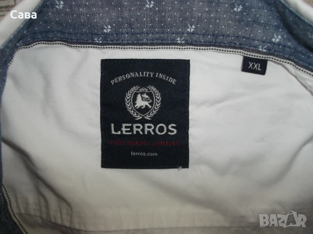 Ризи LERROS,CAMEL  мъжки,ХЛ-2ХЛ  /каре,райе и бяла/, снимка 11 - Ризи - 50539838