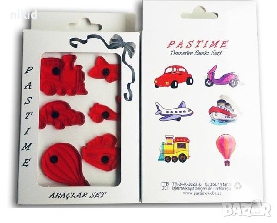 6 бр печата печати превозни средства влак самолет кола кораб за сладки фондан бисквитки украса декор, снимка 2 - Форми - 37912407