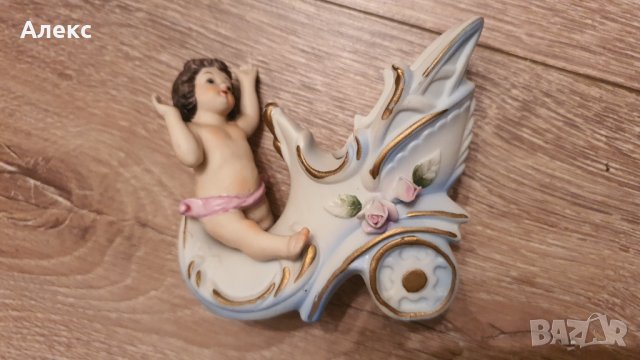 Стара порцеланова вазичка, Франция, 1950г, снимка 9 - Колекции - 38502018