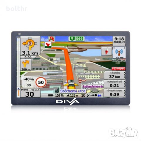 GPS НАВИГАЦИЯ DIVA 7008SE FMHD BT/AV IN EU 800 MHZ ЗА КАМИОН