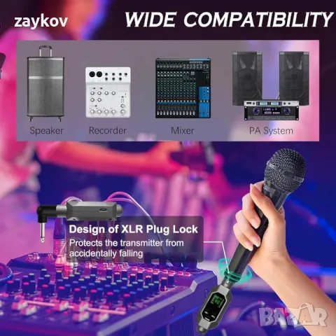 VL Villore безжичен XLR микрофонен конвертор, снимка 7 - Микрофони - 48456548