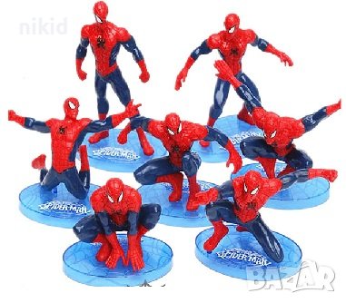 7 бр спайдърмен spiderman пластмасови фигурки на стойка фигурка играчка играчки игра и украса торта , снимка 2 - Фигурки - 36744286