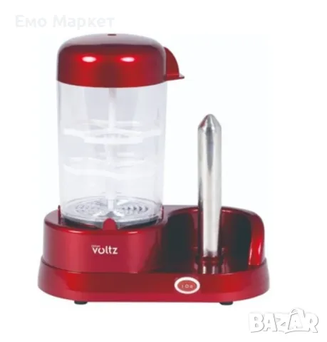 Уред за хот-дог с приставка за 6 яйца Voltz OV51984A, 365W, Незалепващо покритие, Червен , снимка 3 - Други - 49520090