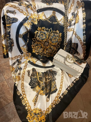 Уникален шал в стил Versace, снимка 4 - Шалове - 53586503