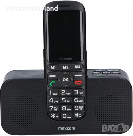 Мобилен телефон MaxCom MM740, Dual SIM, Black + док блутут колонка за зареждане с FM радио, снимка 6 - Телефони с две сим карти - 39811464