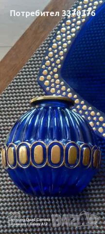 Ваза и плато-кобалтово синьо и златисто, снимка 6 - Декорация за дома - 49449041