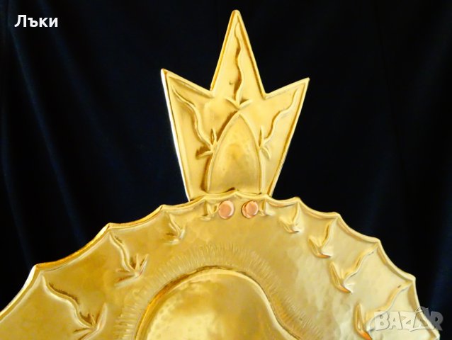 Старинна месингова икона Богородица. , снимка 2 - Икони - 27450457