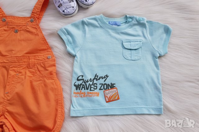 Летен гащеризон тениска за момче 3-6 месеца, снимка 3 - Комплекти за бебе - 32786000