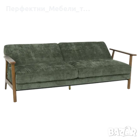 ПРОМО!Диван 3местен разтегателен,зелена плюш дамаска и супер комфортен