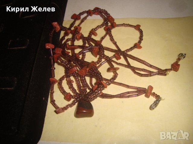 АРТ ХЕНД МЕЙД КОЛИЕ ОГЪРЛИЦА с АВАНТЮРИН и АХАТ 22916, снимка 5 - Колиета, медальони, синджири - 33394791