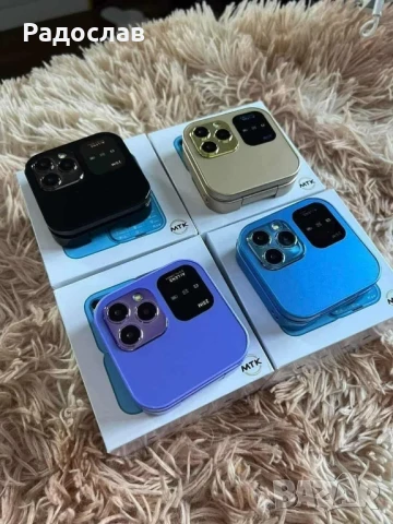 Сгъваем мобилен телефон i16 Pro – 2 SIM, камера, фенерче, FM радио.