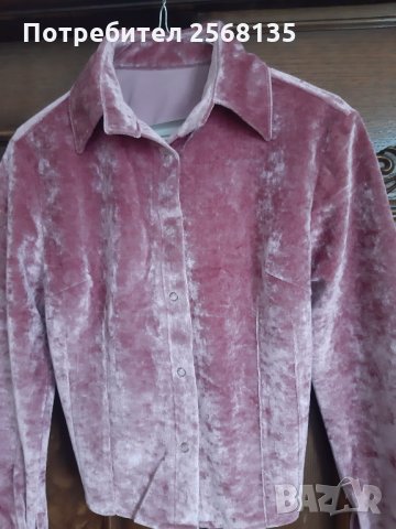 Шикозна НОВА Риза от Копринено Кадифе с дезайн тип Корсет на гърба, снимка 9 - Ризи - 35533041