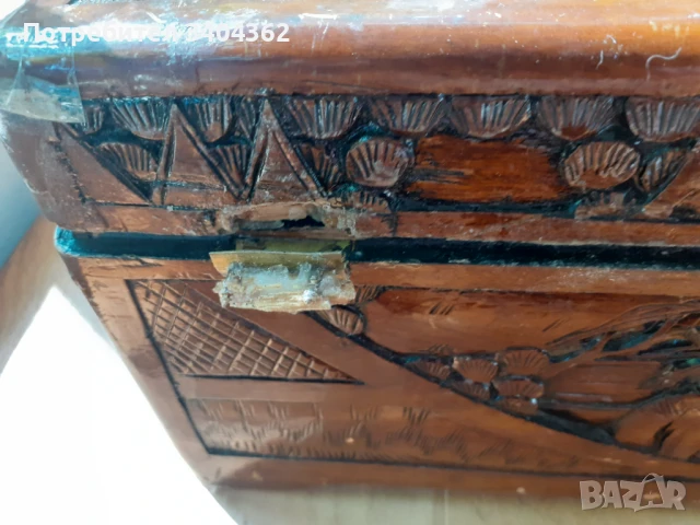 Стара дървена китайска кутия - дърворезба, снимка 4 - Антикварни и старинни предмети - 51132326