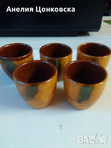 Керамични чашки за ракия 5 бр., снимка 4 - Антикварни и старинни предмети - 26904128