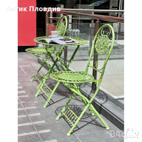 Комплект за веранда зелен, снимка 4 - Градински мебели, декорация  - 52737912