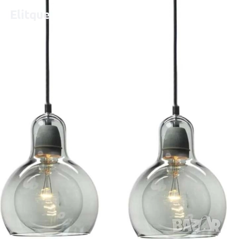 Пендел Globe, Е27, Кехлибар, Опушено сиво, снимка 4 - Други - 52853767