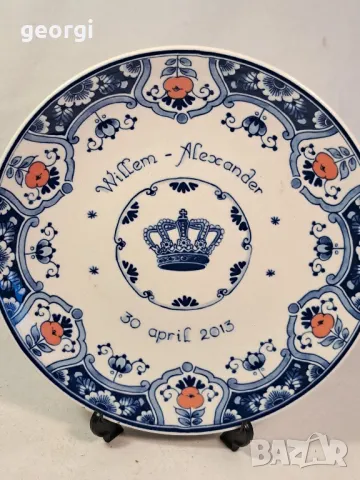 декоративна порцеланова цветна чиния Royal Delft 22/2, снимка 1 - Декорация за дома - 49182978