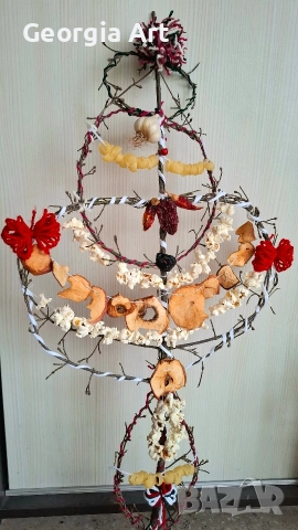 Сурвачка от дрян, украсена с естествени материали, М2, снимка 3 - Други - 52702414