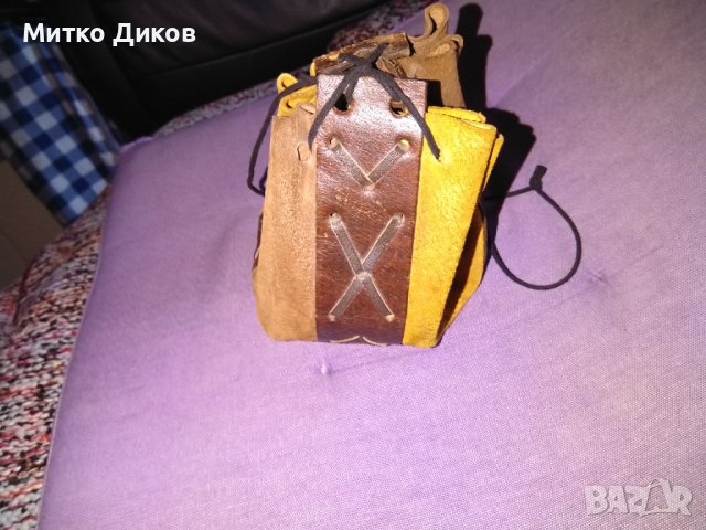 Торбичка за пендари други естествена кожа дебела Н-13см фи11см отлична, снимка 3 - Портфейли, портмонета - 43668716