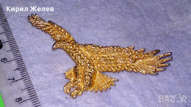 ВЕЛИЧЕСТВЕН ОРЕЛ СИМВОЛ на САЩ - СТИЛНА ПОЗЛАТЕНА ФИГУРАЛНА АРТ БРОШКА от БЛАГОРОДНА СТОМАНА 33130, снимка 3 - Други - 39062250