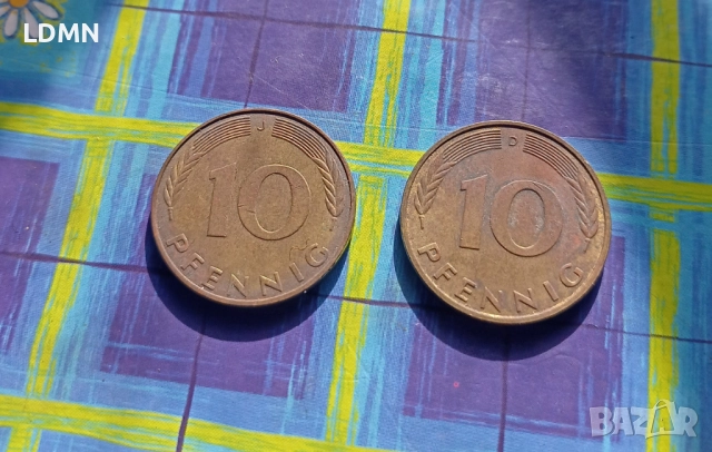 2 Монети по 10 Pfennig 1989 J & D Федерална Република Германия