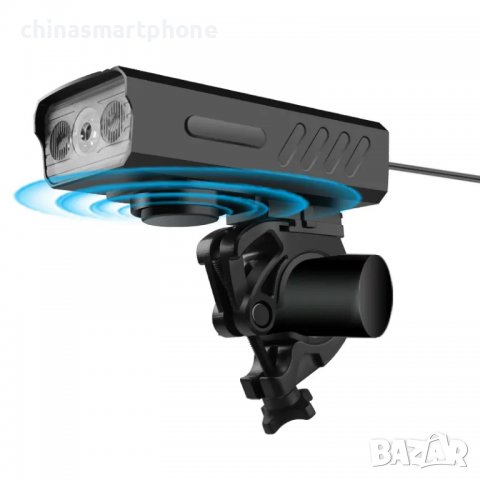 Соларен фар за велосипед със сирена. 3000Lm