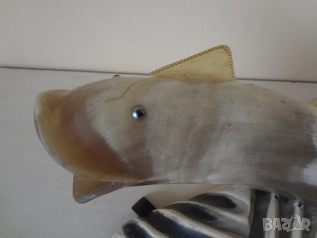 Фигура на риба - статуетка от животински рога, снимка 4 - Колекции - 53344555