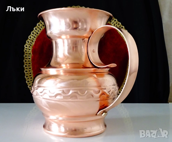 Битова медна кана за вино,чиста червена мед. , снимка 2 - Антикварни и старинни предмети - 51895674