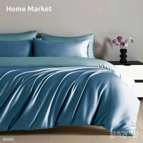 Луксозен комплект от висококачествен памучен сатен Комплектът е от 4 части и съдържа: 1 бр. долен ча, снимка 9 - Спално бельо - 51434547