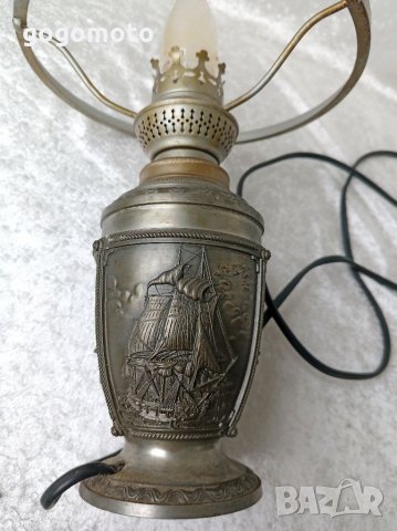 ПРОДАДЕН Стара, антична лампа от 95% цам, ретро, винтидж, антика, снимка 13 - Антикварни и старинни предмети - 32895997