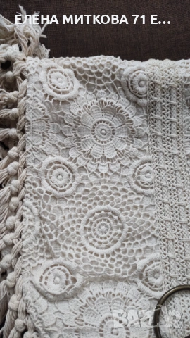Christian Zen дизайнерска ръчно изработена чанта от плетена на една кука дантела с ресни, снимка 8 - Чанти - 53330281