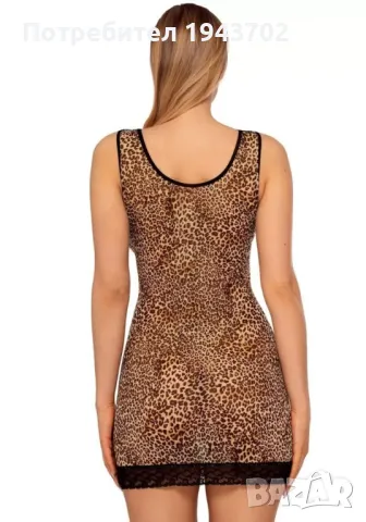 Секси нощница в леопардов принт Cherish Anais, снимка 3 - Нощници - 47558084
