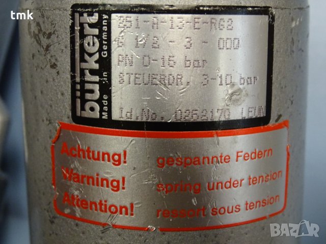 вентил, пневмовентил burkert 251-A, снимка 2 - Резервни части за машини - 32620007