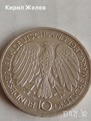 Монета 10 Дойче марки 1987г. Уникат за колекционери 22965, снимка 1 - Нумизматика и бонистика - 37758790