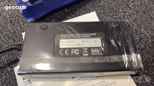 WavLink USB-A/USB-C to Dual HDMI 4K@60Hz Display Adapter, снимка 2 - Кабели и адаптери - 52544405