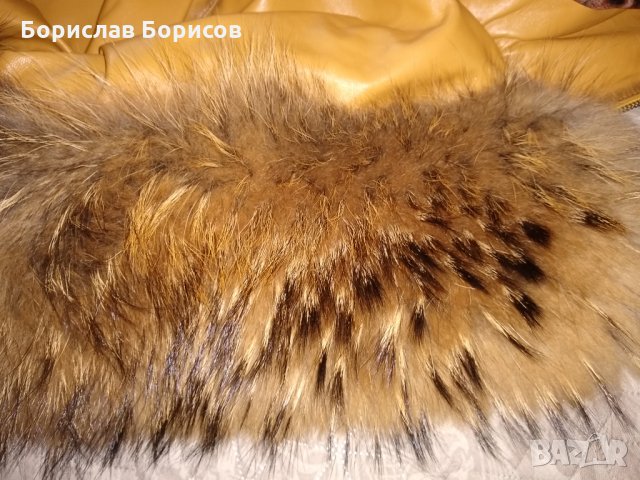  Яке естествена кожа с лисича качулка, снимка 3 - Якета - 27026362