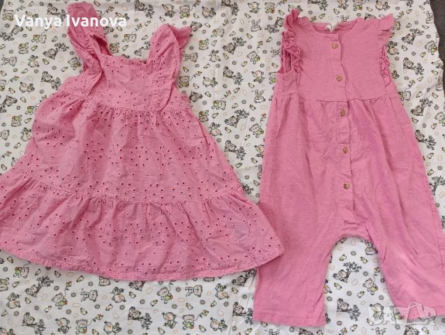 H&M дантелена рокличка и ромпър 6-9 месеца