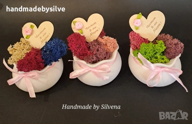 кашпа със скандинавски мъх, снимка 3 - Декорация за дома - 53174443