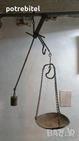 Османски кантар с топуз и паланза - разграфен до 75 кг., снимка 5 - Антикварни и старинни предмети - 42932704
